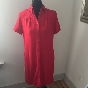 Gever Originals Beverly Hills Vintage 90s button up short sleeve red shirt dress